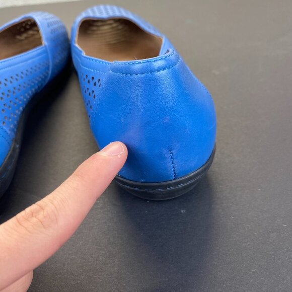 Dansko Women's Neely Perforated Leather Blue Loafers Flats Size 38,Casual - Picture 9 of 16